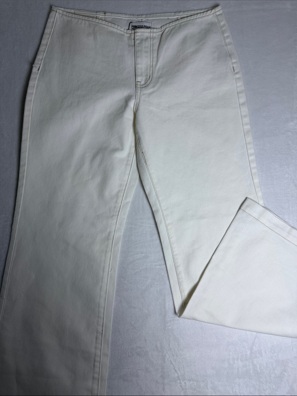 Princess Polly Off-White Wide Leg Jeans